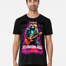 Kaos T-Shirt Tema Kata Design Unik Lucu - Raccoon Roll